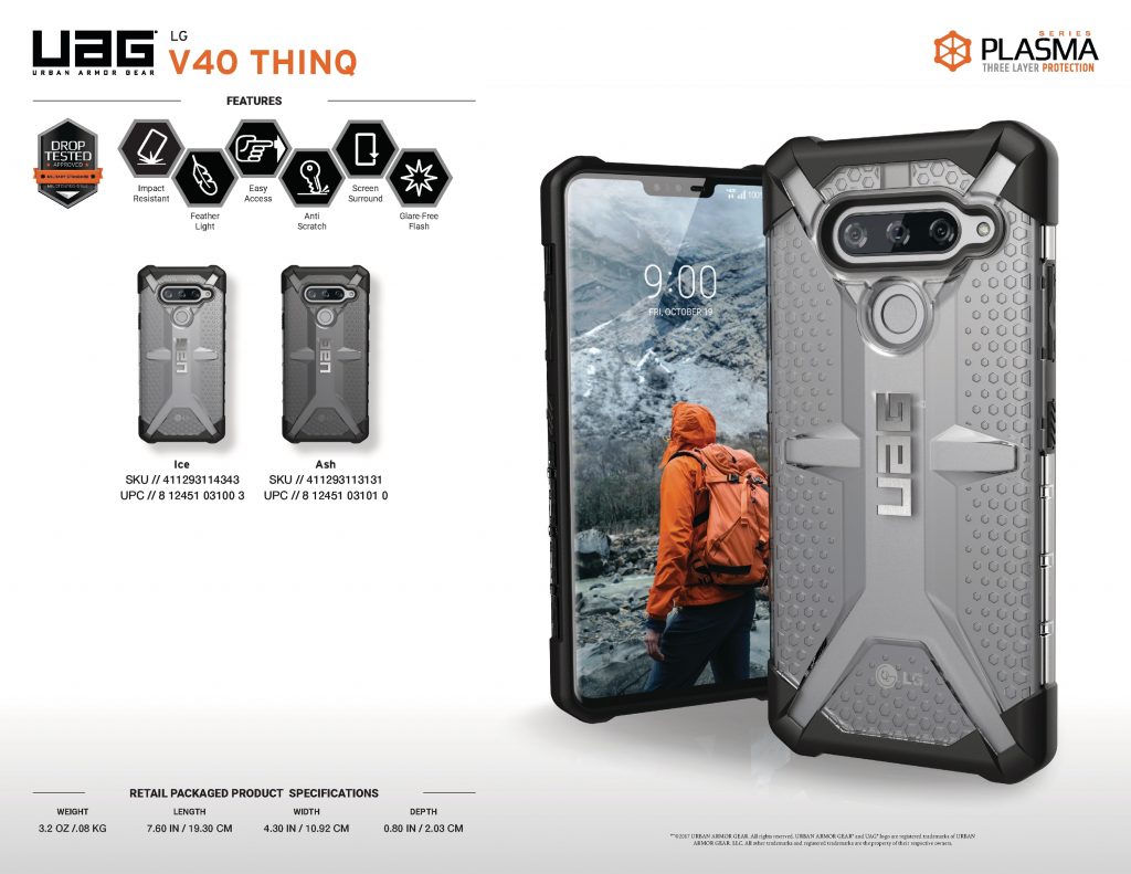 Ốp lưng LG V40 ThinQ UAG Plasma Series (ASH) 1 LG V40ThinQ PLASMA SS English