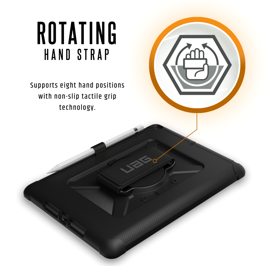 Ốp lưng iPad 9.7 inch UAG Metropolis Series with HandStrap (6TH & 5TH GEN) 4 Apple iPad 2017 Handstrap BLK PRM ROTATING
