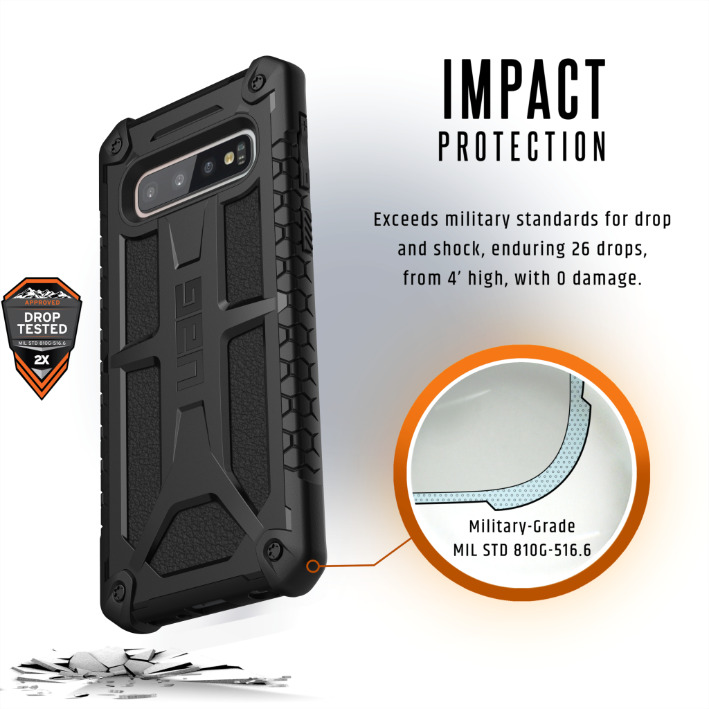 Ốp lưng Samsung Galaxy S10 UAG Monarch Series (Carbon Fiber) 5 Samsung Galaxy S10 Monarch BLK 03 PRM IMPACT