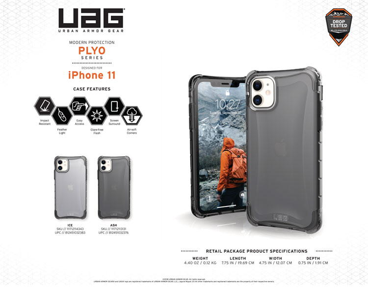 Op lung iPhone 11 UAG Plyo Series Ice 11 bengovn